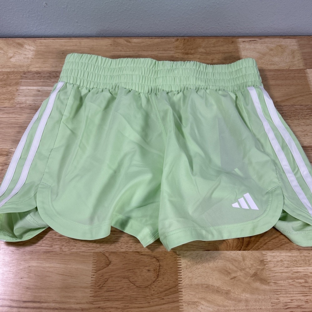 Adidas Originals Pacer Woven High Rise Shorts Lime Green IT7763 Women XS